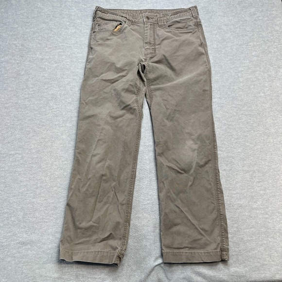 Prana Bronson Pants Mens 34x32 (32x28) Brown Canvas Carpenter Hiking Chore Work‎ - Picture 1 of 12
